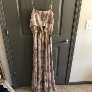 Express Gold Snakeskin Maxi Dress